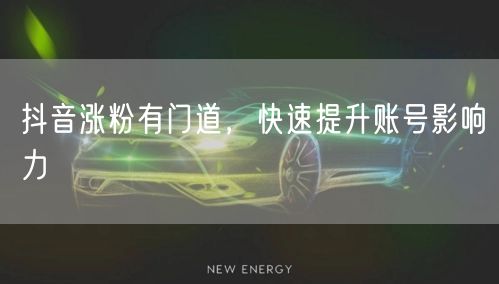 抖音涨粉有门道,快速提升账号影响力